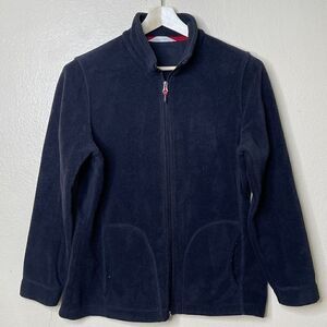 Woolrich Jacket Womens LP Black Full Zip Fleece Pockets Outdoor